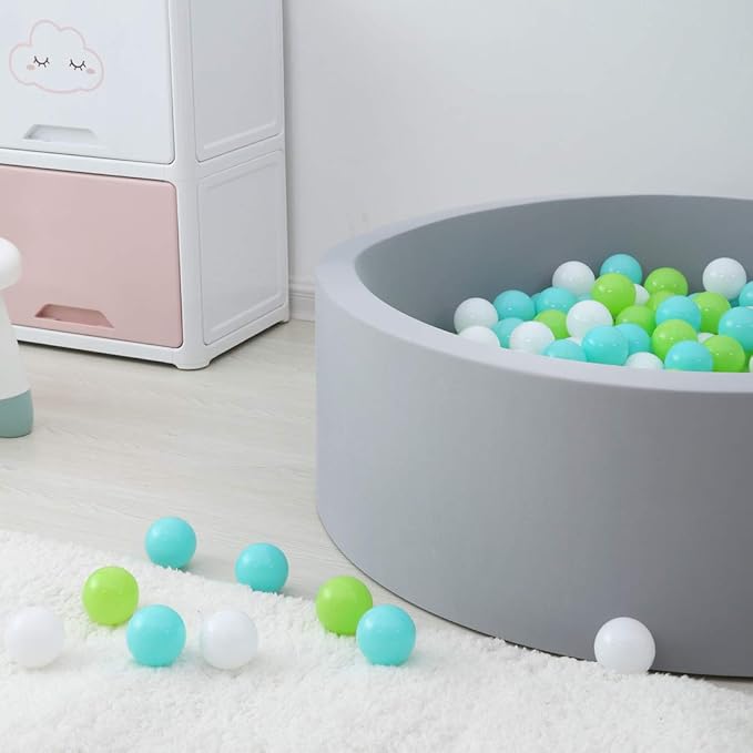 GOGOSO Ball Pit Balls for Toddlers, Green Balls for Ball Pool Birhtday Party Girls Kids with Storage Bag, 2.17inches