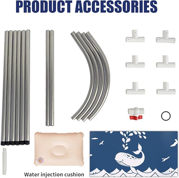 BESTHLS Foldable Bathtub Portable Soaking Bath Tub,Eco-Friendly Bathing Tub for Shower Stall (Large, Blue Whale)