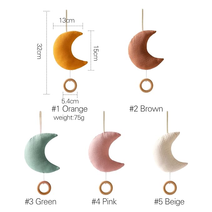 Baby Travel Toy with Music Box - Brahm's Lullaby Pull Musical Toy, Baby Mobile Crib Bed Bell Toy for Carriers and Cribs