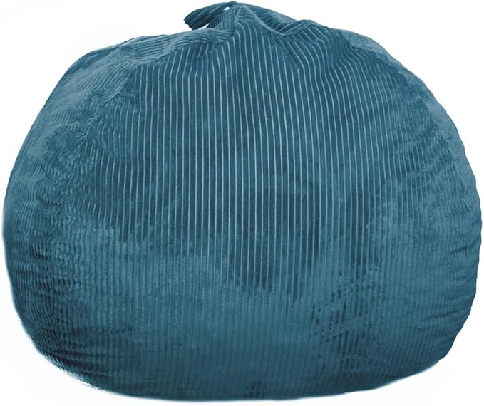 Bean Bag Chair 3Ft Luxurious Faux Rabbit Fur Memory Foam Bean Bag Chairs for Adults/Teens with Filling,Ultra Soft Faux Fur Fabric, Round Fluffy Sofa for Living Room Bedroom College Dorm (Blue)