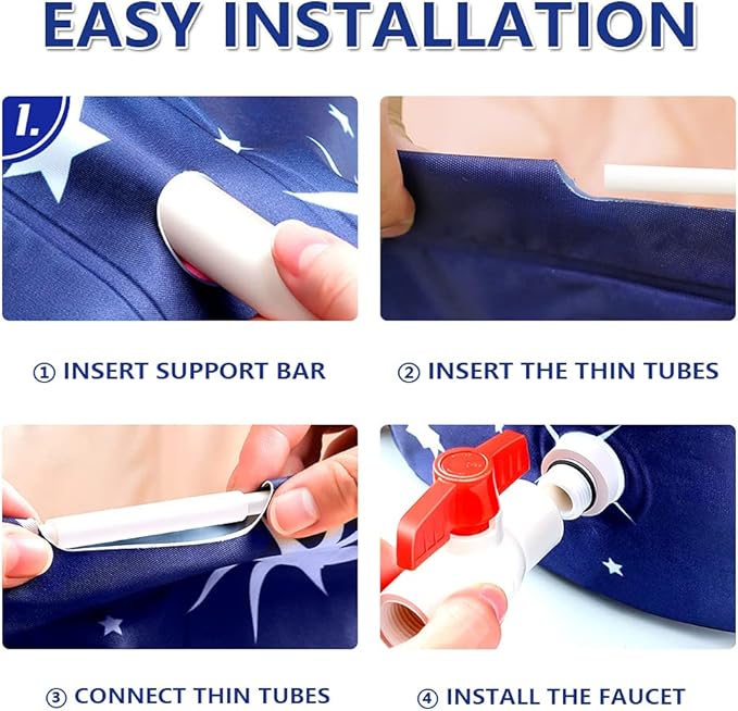 BESTHLS Foldable Bathtub Portable Soaking Bath Tub,Eco-Friendly Bathing Tub for Shower Stall (Blue Whale-1)