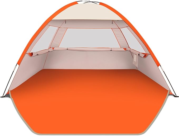 Gorich Beach Tent Sun Shelter for 3/4-5/6-7/8-10 Person with UPF 50+ UV Protection, Lightweight & Easy Setup Beach Shade Canopy, Portable Beach Shade Tent Beach Cabana