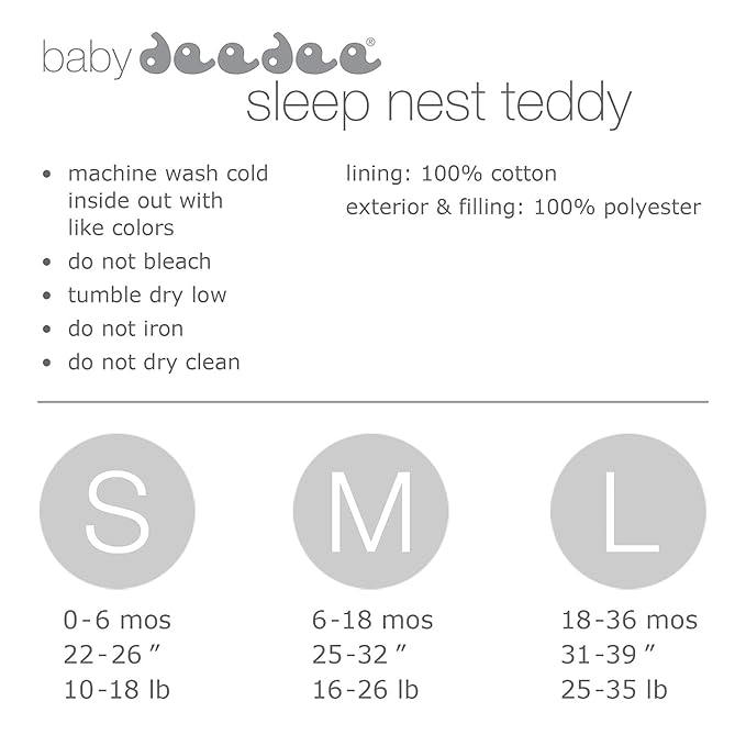 baby deedee Sleep Nest Teddy Baby Sleeping Bag, Gray Bubble Gum, Large (18-36 Month)