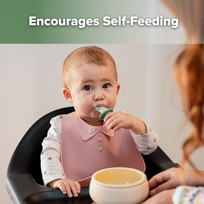 Haakaa Silicone Baby Spoons Self Feeding 6 Months β Baby Utensils with Anti-Choke Astronaut Handle, Easy-Grip, Gum-Friendly, Durable & Safe β Baby Spoons for BLW & First Stage Feeding