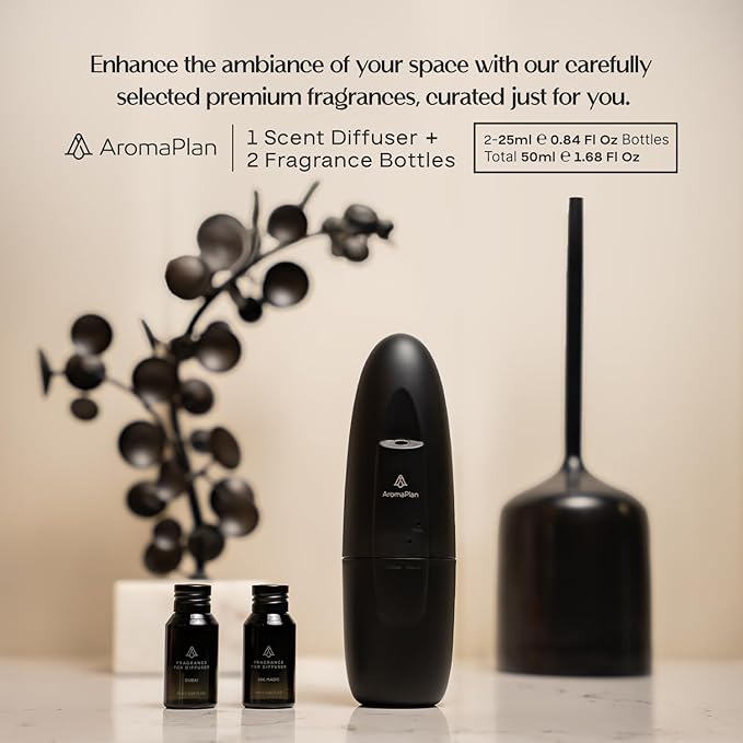 AromaPlan Authentic 2025 Upgraded Plug in Waterless Diffuser (2 Fragrances Included) -Cold Air & Nanotechnology Diffusers for Home & Office- Silent Wall Diffuser Plug in (1 Device +2 Scents)
