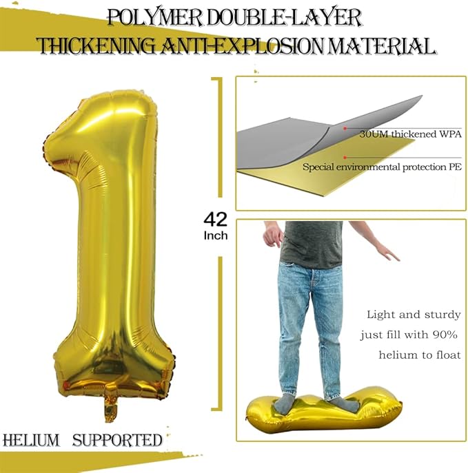 GOER Number 18 Balloons for 18th Birthday Sweet 18 Party Decorations,42 Inch Jumbo Foil Helium 81 Balloons for 81st Birthday Party Decoration (Gold)