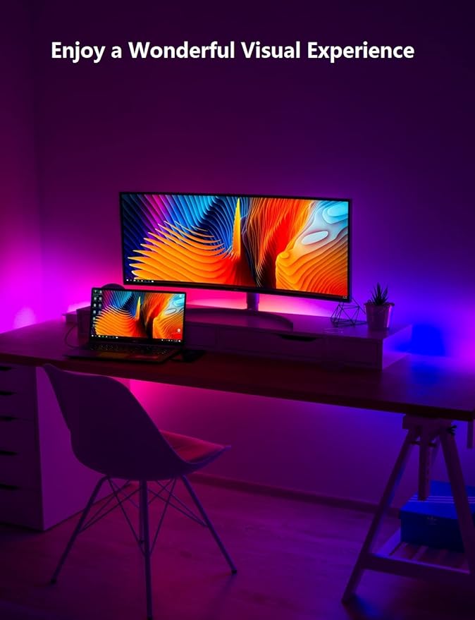 DAYBETTER Smart RGB Led Strip Lights, 100ft Led Lights for Bedroom with App Control, Multicolor Changing Led Light Strips Apply for Home Decor, Living Room, Kitchen, Home Party Decoration