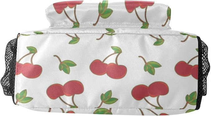 Cherry Pattern Custom Kids Backpack 16.5 Inch for Boy Girl, Personalized Waterproof Child School Travel Bag with Name