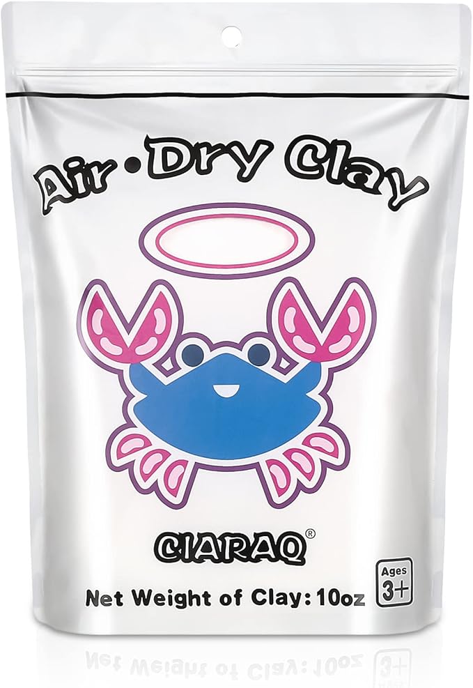 CiaraQ White Air Dry Clay, DIY Modeling Clay, Easy to Use for Children and Artists. 10 oz/Bag