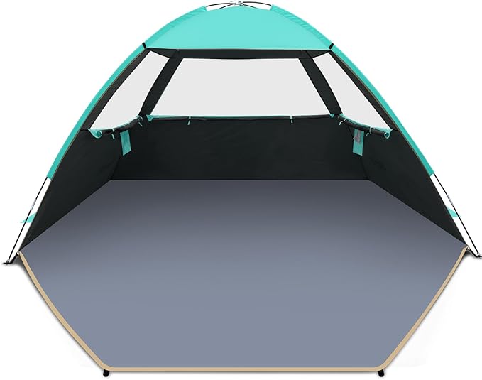 Gorich Beach Tent Sun Shelter for 3/4-5/6-7/8-10 Person with UPF 50+ UV Protection, Lightweight & Easy Setup Beach Shade Canopy, Portable Beach Shade Tent Beach Cabana