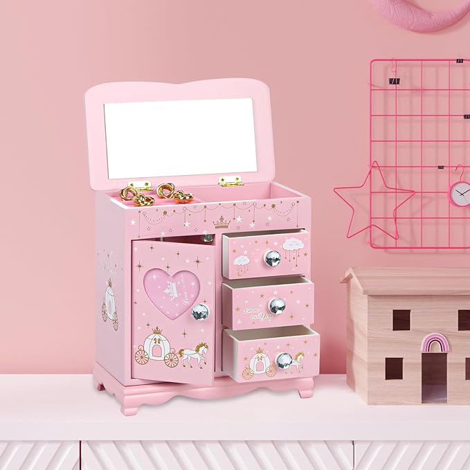 Children Jewelry Box For Girls Pink Princess Castle Girls Little Girl Birthday Christmas girl jewelry box