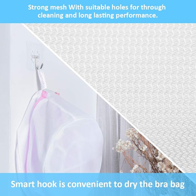 GOGOODA 4 Pcs Mesh Laundry Bag for Bras Lingerie Wash Bag for Delicates, Large, 4 Pack