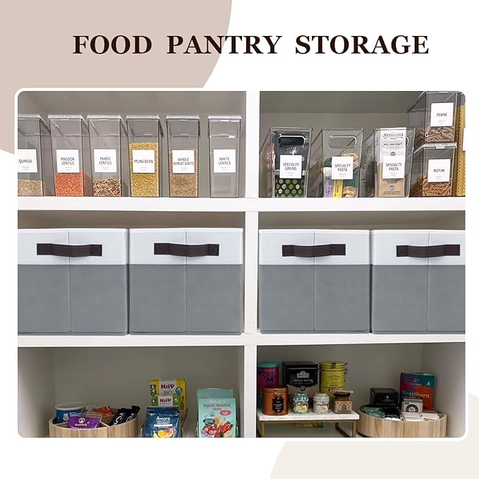 Criusia Closet Organizers and Storage Baskets - 6 Pack Shelf Organizer Bins with Handles - Clothes Storage Bins for Bedroom Nursery Home Closet Organization - Blanket Toy Storage Organizer