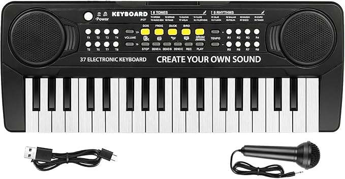 Kid Keyboard Piano - 37 Keys Piano Toys for Kids Beginners Electronic Pianos with Microphone Educational Musical Toy for 3 4 5 6 7 8 Year Old Boys Girls Gift