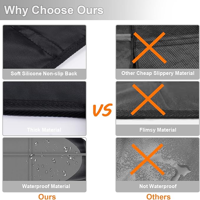 Car Seat Protector,2 Pack Automotive Seat Protectors Baby Carseat Pad Waterproof & Durable 600D Fabric for Child Baby Car Seat Mat Vehicle Pet Cover 2 Storage Pockets (2 Pack Gray)