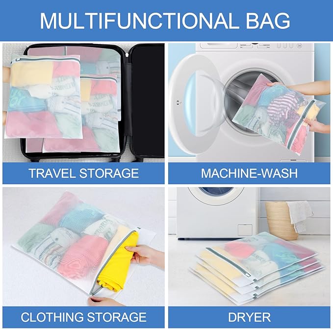 4Pcs Mesh Laundry Bags for Delicates( 2L,2XL ),Laundry Bags Mesh Wash Bags,Laundry Bag For Washing Machines,For clothes, pants, skirts, outerwear, anti knot