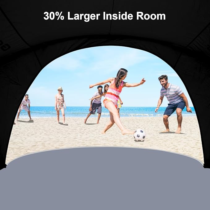 Gorich Beach Tent Sun Shelter with UPF50+ UV Protection for 3/4-5/6-7 Person, Lightweight & Portable Beach Shade Canopy with 2 Zippered Doors, Easy Setup Family Beach Umbrella