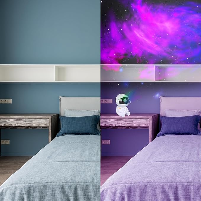 Astronaut Star Projector, Star Projector Galaxy Light for Kids,8 Modes Remote and 270° Adjustable Led Lights for Bedroom, Girls Room Decoration, Home Theater, Ceiling, Timer(Original White)