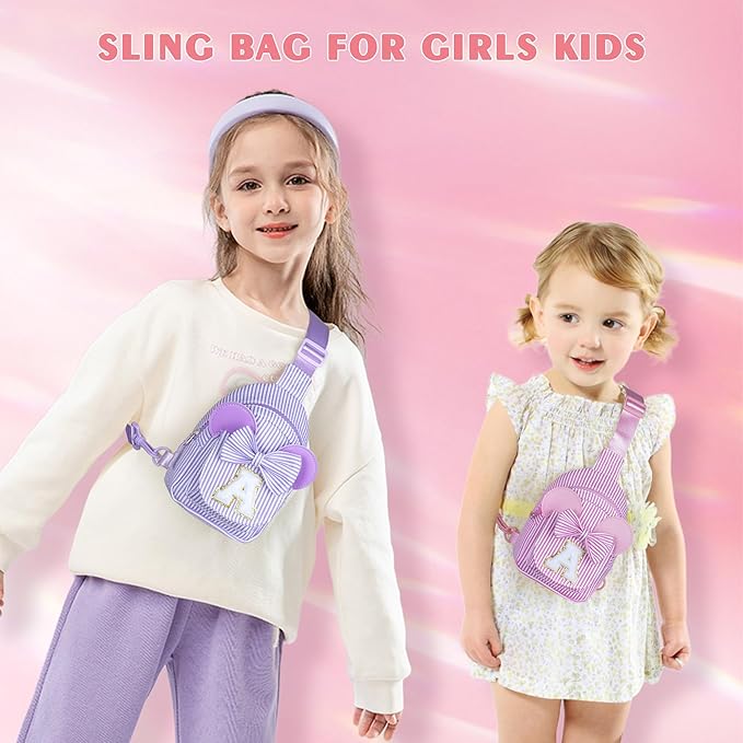 Girls Sling Bag, Small Belt Bags for Girl, Gifts for Girls Kids, Friend Granddaughter Birthday Gift for Kids Daughter Sister Niece Girl Gifts Trendy Stuff Crossbody Fanny Packs (Pink M)