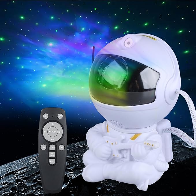 Astronaut Star Projector, Star Projector Galaxy Light for Kids,8 Modes Remote and 270° Adjustable Led Lights for Bedroom, Girls Room Decoration, Home Theater, Ceiling, Timer (White Guitar)