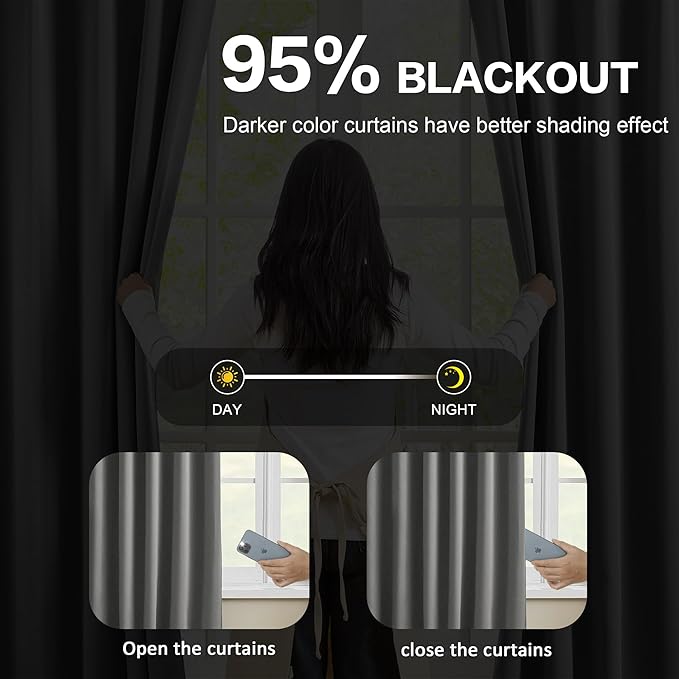 KEQIAOSUOCAI Pinch Pleat Patio Sliding Glass Door Curtains for Living Room, Thermal Insulated Black Out Wide Draperies for Bedroom/Living Room 80 Wide x 84 Inch Long 80 x 84 7 ft Length