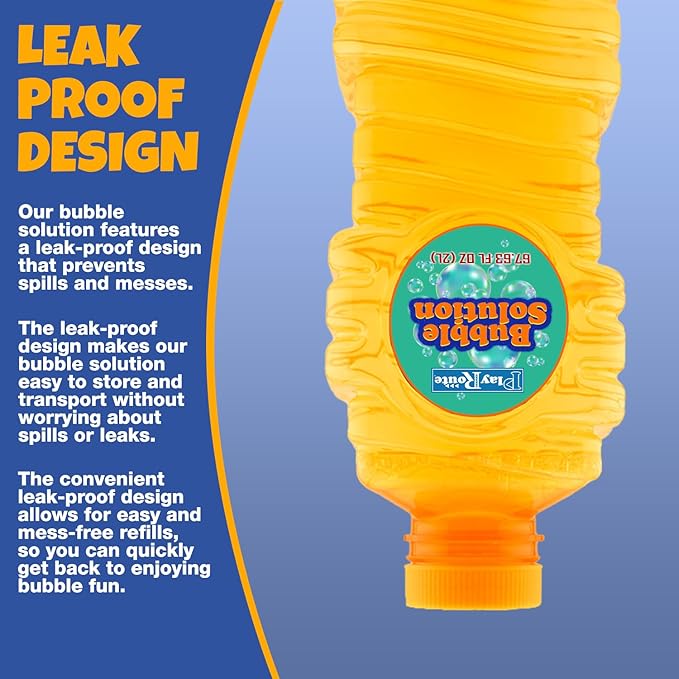 Bubble Solution | Bubbles Refill Solution 68 Oz. | Ready to Use Solution for Bubble Machines, Wands, Guns, & Other Bubble Blower Toys for Toddlers & Kids | Easy Grip Bulk Bottle