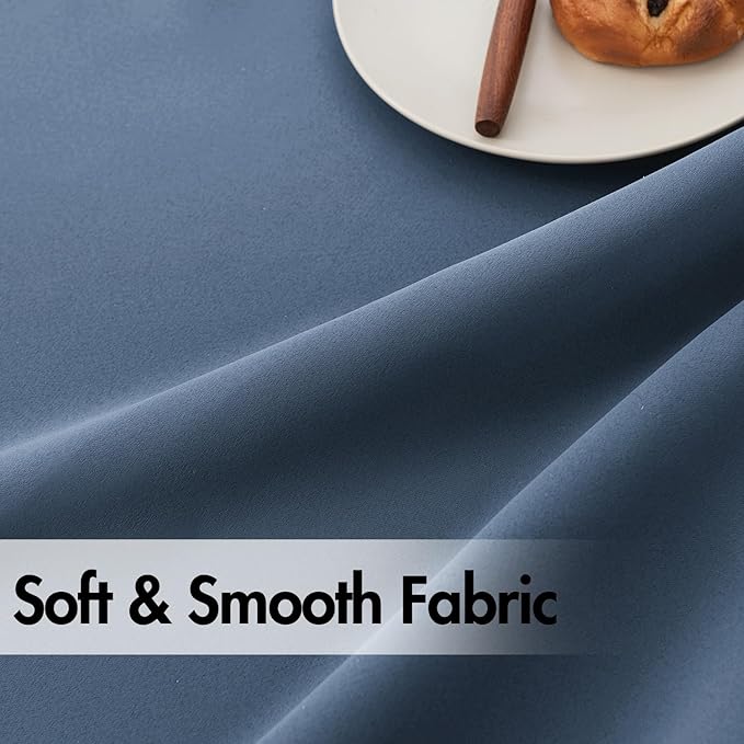ANRODUO Back Tab Blackout Curtains for Bedroom Living Room, Rod Pocket Pinch Pleated Thermal Insulated Room Darkening Curtains 54 Inches Long 2 Panels, Stone Blue, 42 x 54 Inch