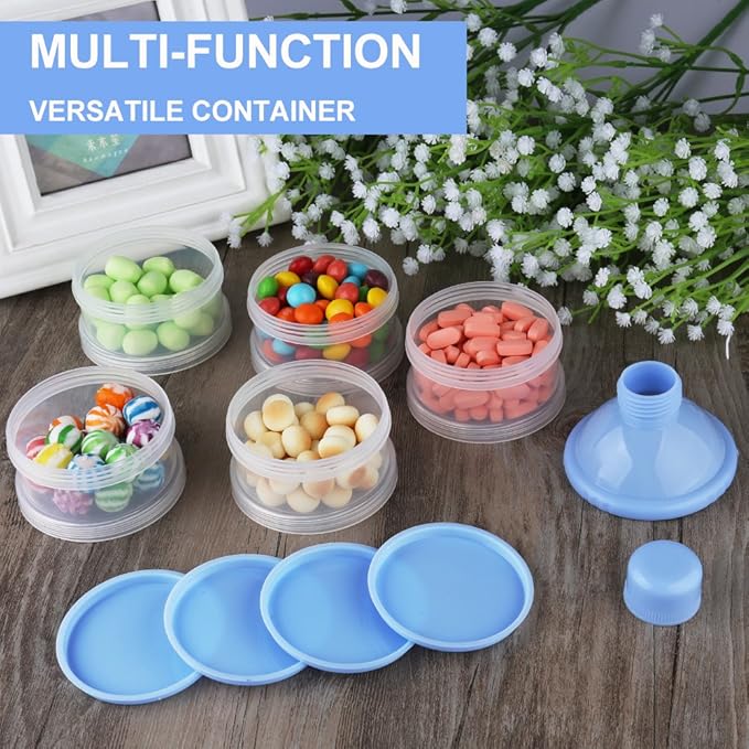 Accmor Formula Dispenser On The Go, 5 Compartments Stackable Formula Container for Travel, Baby Milk Powder Kids Snack Container, BPA Free