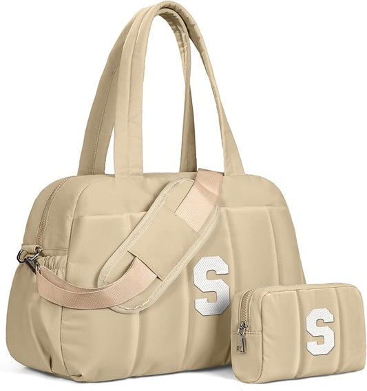 Gifts for Women Mom Unique-Monogram Duffle Bag, Weekender Bags for Women,Overnight Bag with Wet Pocket,Lightweight Travel Bags Personalized Gym Tote with Makeup Pouch