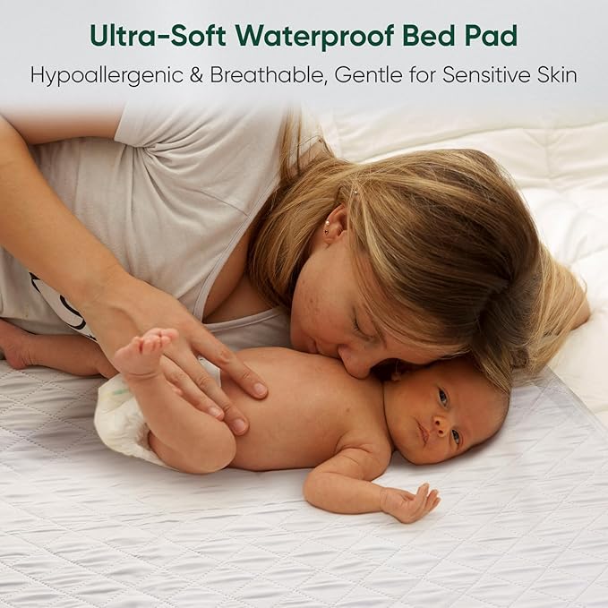 Bed Pads Washable Waterproof, Twin (38" x 36", Pack of 2) Incontinence Bed Pads & Pee Pads, Perfect for Kids, Adults and Elderly