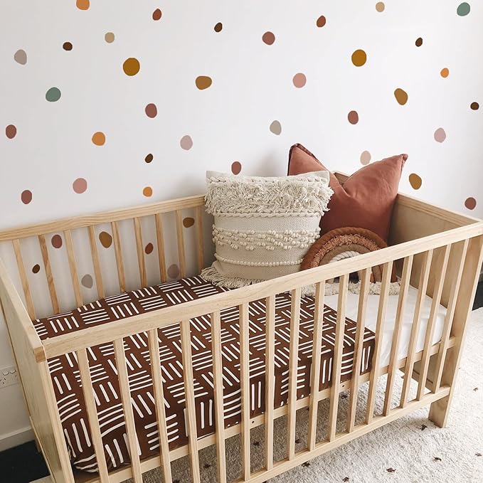 Boho Polka Dot Wall Decals 42 PCS, Boho Wall Sticker for Girls Room Living and Playroom Nursery, Removable Wall Decals Kids Room Decor Vinyl Murals DIY Cute Decorations (6 Sheets)