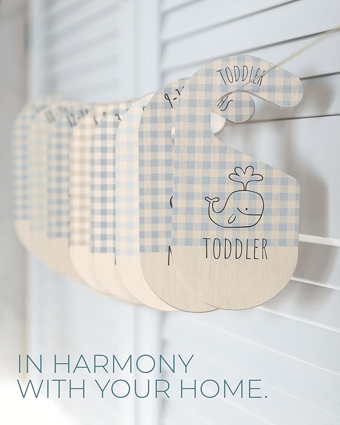 Baby Closet Dividers - Blue Baby Clothes Organizer for Nursery Decor, Storage & Organization - 8 Size Closet Dividers for Hanging Clothes, Gender Neutral Nursery Must Haves & Essentials