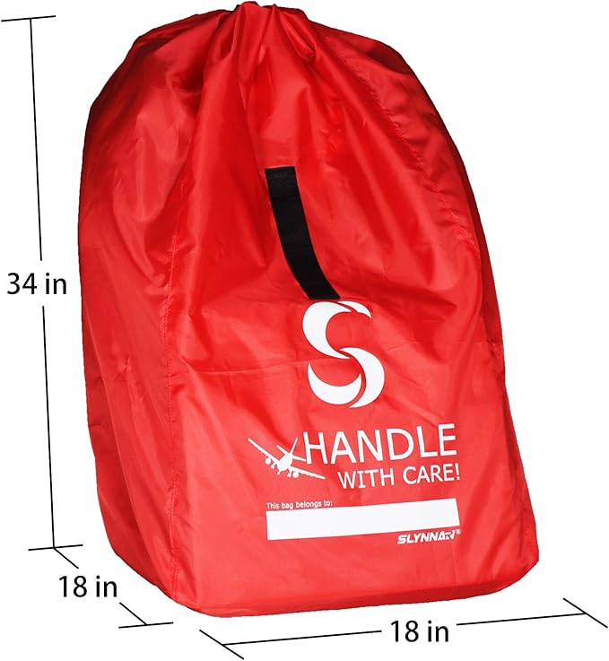 Car Seat Travel Bag for Airplane - Fits Convertible Car Seats, Infant carriers & Booster Seats, Black Upgrade