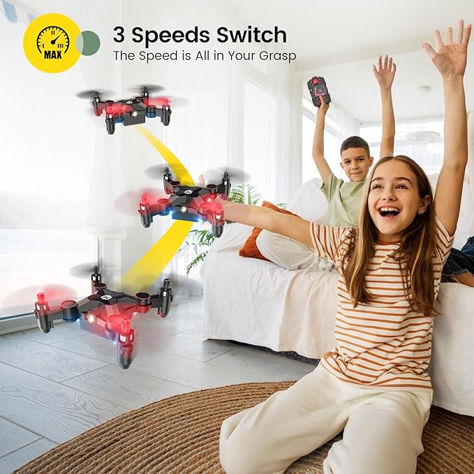 Holy Stone HS190 Foldable Mini Nano RC Drone for Kids Gift Portable Pocket Quadcopter with Altitude Hold 3D Flips and Headless Mode Easy to Fly for Beginners