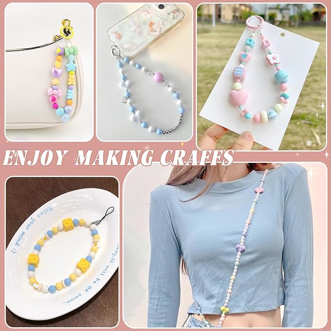 Assorted 170-230PCS Macaroon Color Acrylic Beads For Bracelet Making, Bow Butterfly Candy GummyBear Aesthetic Bracelet Charms,Cute Beads For Jewelry Making DIY Necklace Keychain Phone Charm