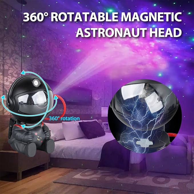 Astronaut Star Projector, Star Projector Galaxy Light for Kids,8 Modes Remote and 270° Adjustable Led Lights for Bedroom, Girls Room Decoration, Home Theater, Ceiling, Timer(Original Black)