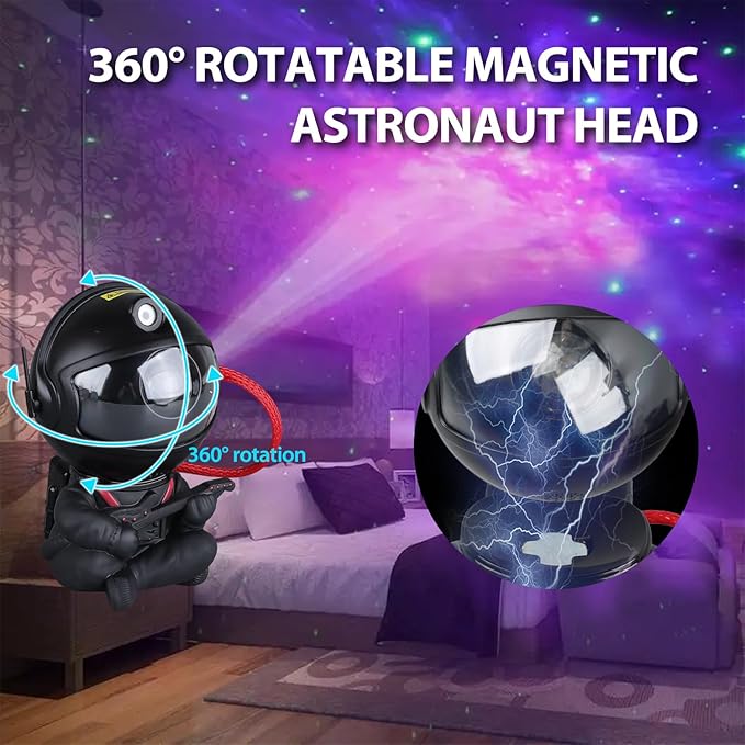 Astronaut Star Projector, Star Projector Galaxy Light for Kids,8 Modes Remote and 270° Adjustable Led Lights for Bedroom, Girls Room Decoration, Home Theater, Ceiling, Timer (Black Guitar)