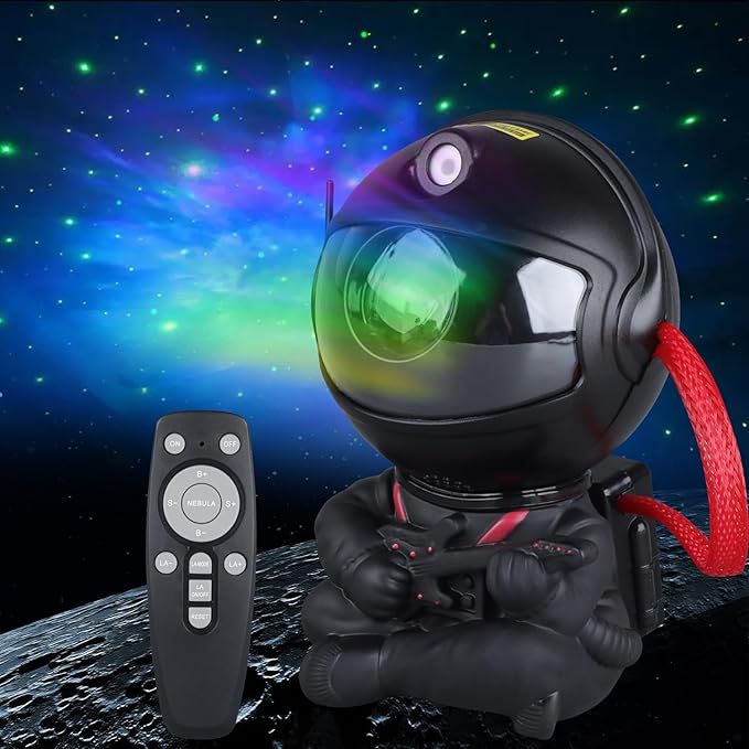 Astronaut Star Projector, Star Projector Galaxy Light for Kids,8 Modes Remote and 270° Adjustable Led Lights for Bedroom, Girls Room Decoration, Home Theater, Ceiling, Timer (Black Guitar)