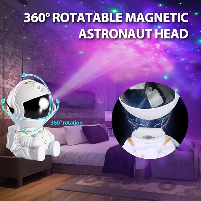 Astronaut Star Projector, Star Projector Galaxy Light for Kids,8 Modes Remote and 270° Adjustable Led Lights for Bedroom, Girls Room Decoration, Home Theater, Ceiling, Timer(Original White)
