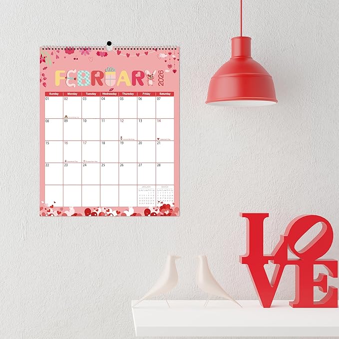 GuassLee Wall Calendar 2025-2026, Vertical Wall Calendar 2025, Jun. 2025 to Dec. 2026, 14" X 11" 19-Month Paper Hanging Planner Wall with Thick Paper for Office Home Planning & Organizing