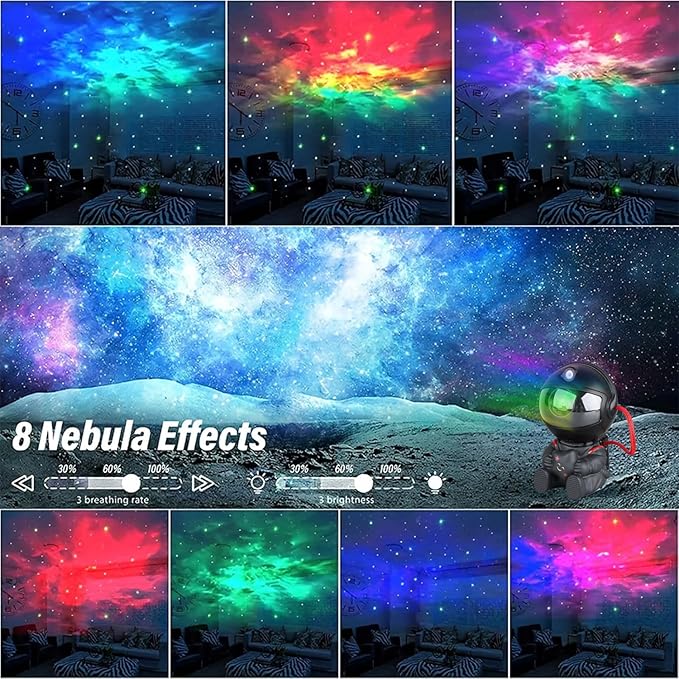 Astronaut Star Projector, Star Projector Galaxy Light for Kids,8 Modes Remote and 270° Adjustable Led Lights for Bedroom, Girls Room Decoration, Home Theater, Ceiling, Timer(Original Black)