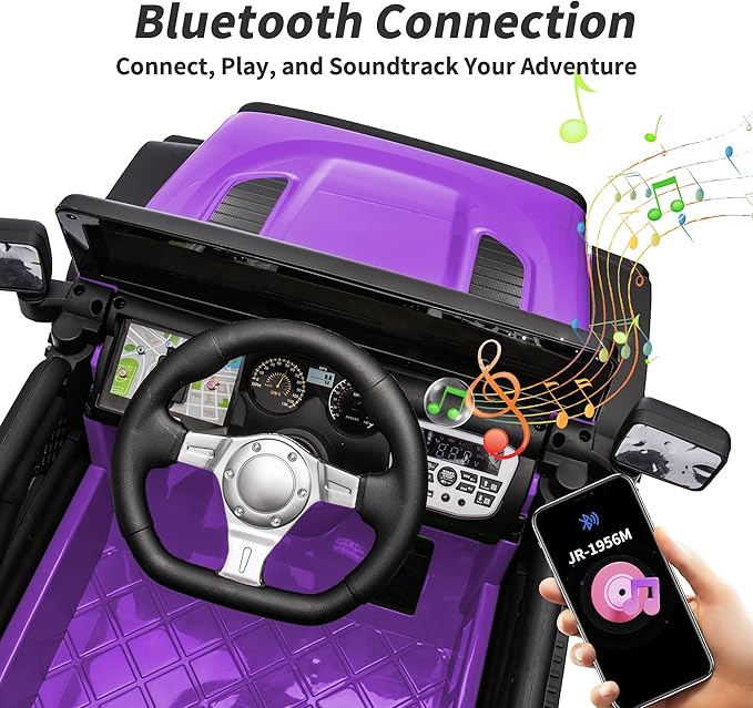 12V Kids Ride on Car Truck, Kids Electric Vehicles Car Ride on Toy for Toddlers 3-5 with Remote Control - Purple
