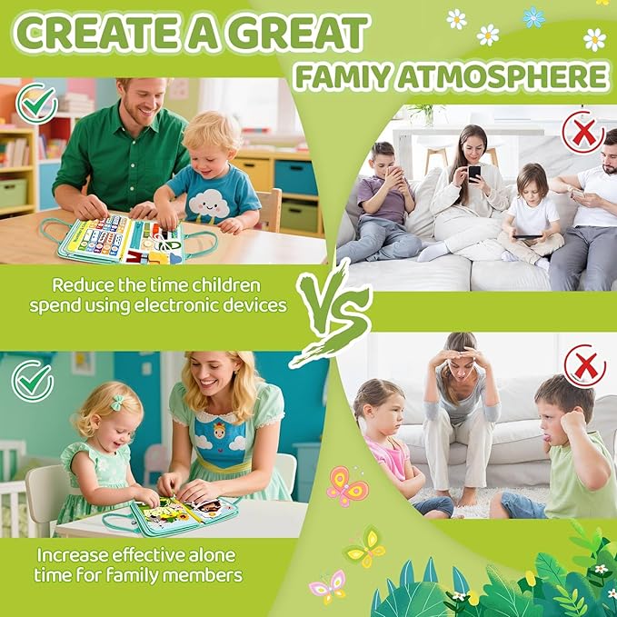 Busy Book for Toddlers 1-3 - Farm Montessori Toys Busy Board for 1 Year Old Boy Girl Gifts Educational Learning Activity Book Toddler Airplane Travel Toy 1+ Years Old Birthday Gift