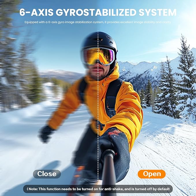 asika 4K Ultra HD Action Camera with Touch Screen-Waterproof Sports Camera,6-Axis Gyro Stabilization,145° Wide-Angle,Loop Recording for Vlogging,Cycling,Motorcycle(Supports Time-Lapse/Pre-Record)