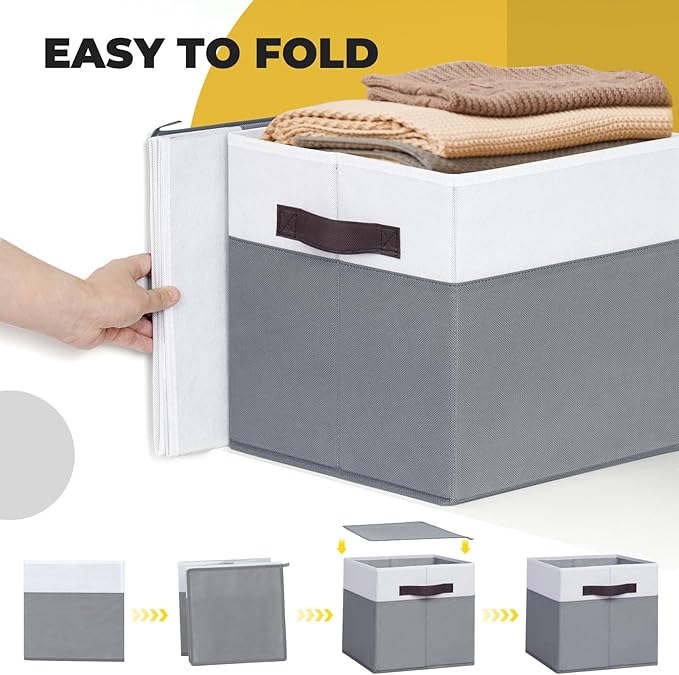 Criusia Storage Cubes -11 inch Closet Organizers and Storage Bins for Clothes -6 Pack Fabric Storage Baskets for Shelves, Cube Organizer/ Toy Storage Organizer/ Dorm Room Essentials/ HouseWarming Gift