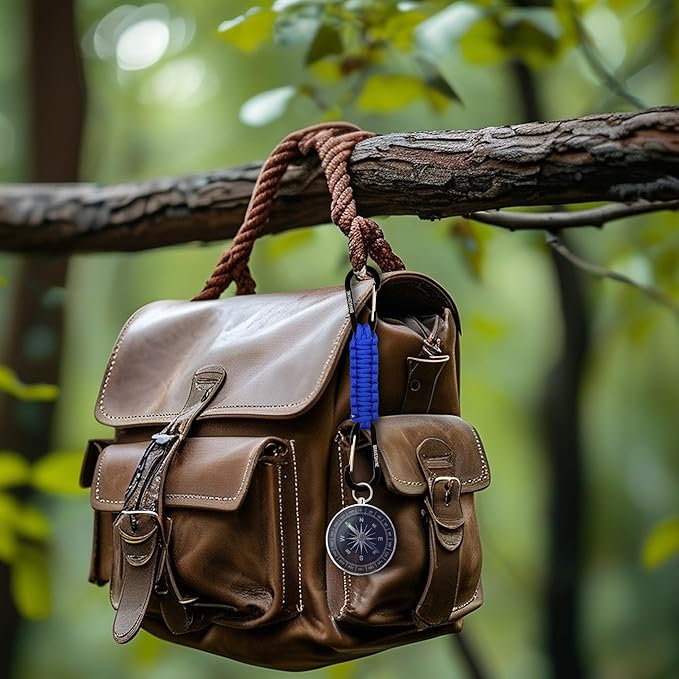 BRAVESHINE Paracord Keychain Carabiner Clip, D Ring Lanyard Hanger Stroller Hook for Water Bottle, Key, Backpacks, Men, Women