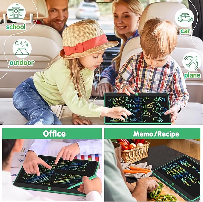 Hockvill LCD Writing Tablet for Kids, Toys for Girls Boys Drawing Pad for 3 4 5 6 7 Year Old Kid, Toddler Doodle Board Christmas Birthday for Children (16 INCH, Green)