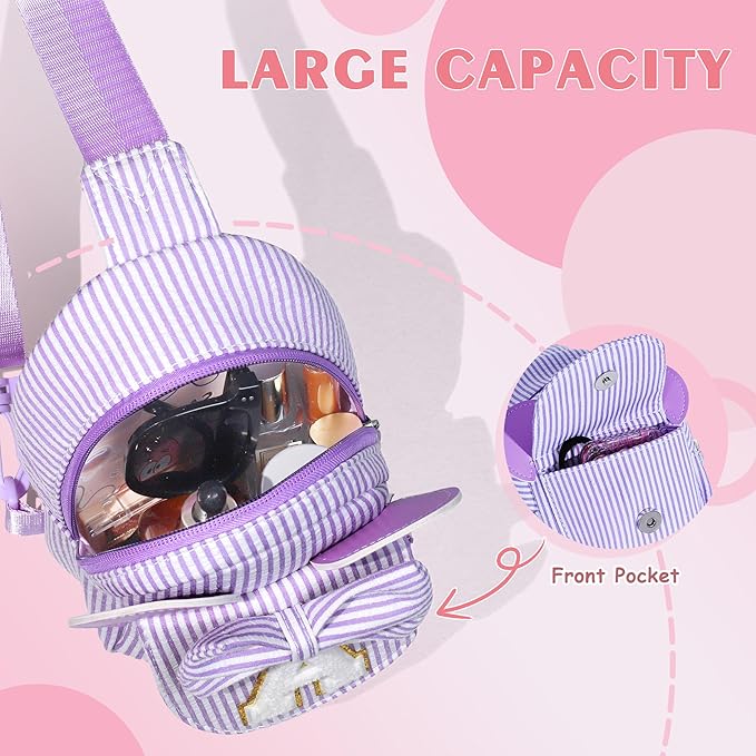 Gifts for Girls, Girls Birthday Gift Girl Gift Trendy Stuff | Purple Letter Small Sling Bags for Little Girl Kids Cross Body Belt Bag Sling Bag Birthday Gifts for Sister Daughter (Purple I)