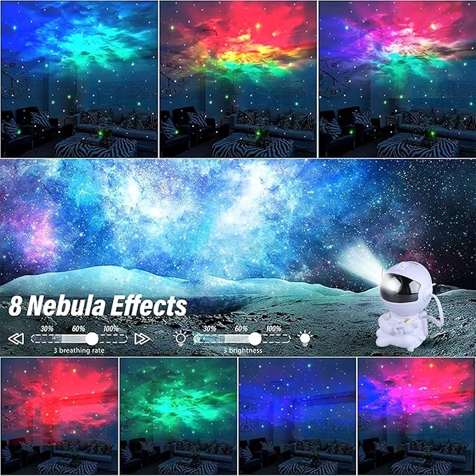 Astronaut Star Projector, Star Projector Galaxy Light for Kids,8 Modes Remote and 270° Adjustable Led Lights for Bedroom, Girls Room Decoration, Home Theater, Ceiling, Timer (White Guitar)