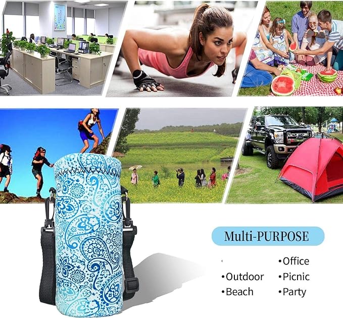 AUPET Water Bottle Bag Carrier,24oz/32oz Insulated Neoprene bottle Sling Holder Case Pouch Cover for 1000ML/750ML Bottles with Shoulder Strap for walking